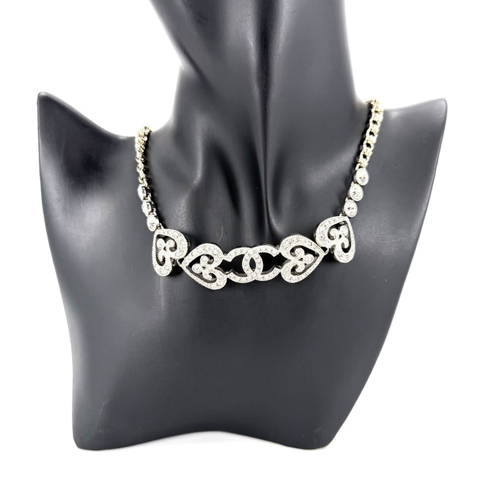 CHANEL シャネル ネックレス ロング ココマーク アクセサリー ハート GP ラインストーン I23K シルバー ゴールド レディース 約55.3g 2023年【中古品】