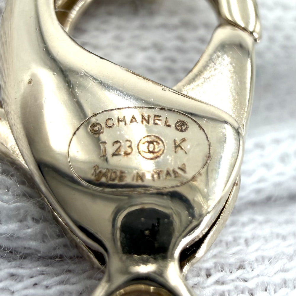 CHANEL シャネル ネックレス ロング ココマーク アクセサリー ハート GP ラインストーン I23K シルバー ゴールド レディース 約55.3g 2023年【中古品】