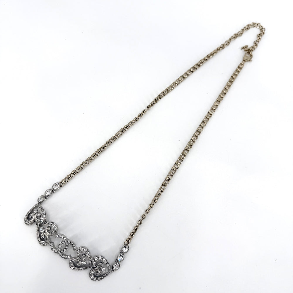 CHANEL シャネル ネックレス ロング ココマーク アクセサリー ハート GP ラインストーン I23K シルバー ゴールド レディース 約55.3g 2023年【中古品】