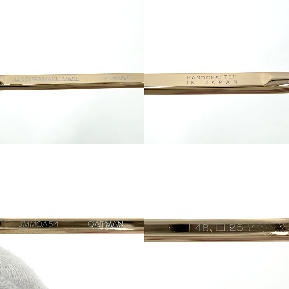 サングラス ジャックマリーマージュ OATMAN アイウェア リムレス JACQUES MARIE MAGE 眼鏡 チタン ブラウン 茶 ゴールド金具 レディース【中古品】