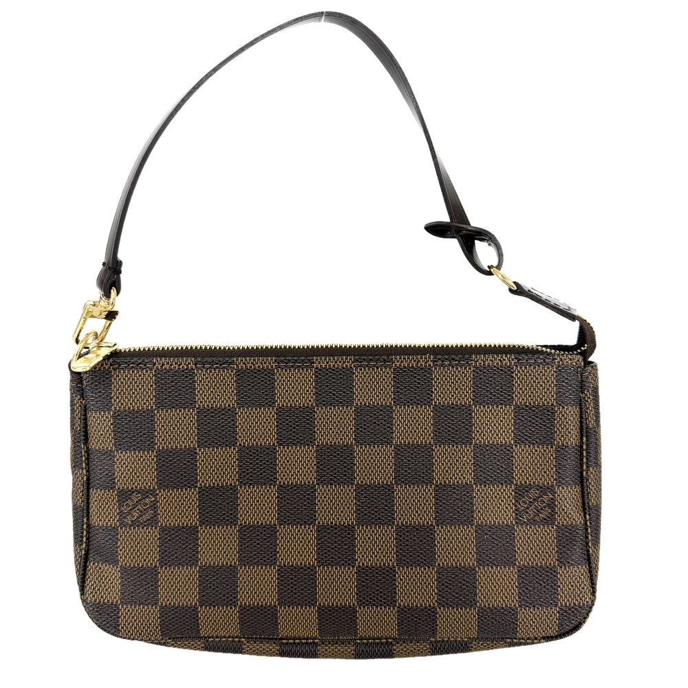 LOUIS VUITTON ルイヴィトン ハンドバッグ ポシェット アクセソワール アクセサリーポーチ N51985 ダミエキャンバス ブラウン 茶 ゴールド金具 レディース【中古品】