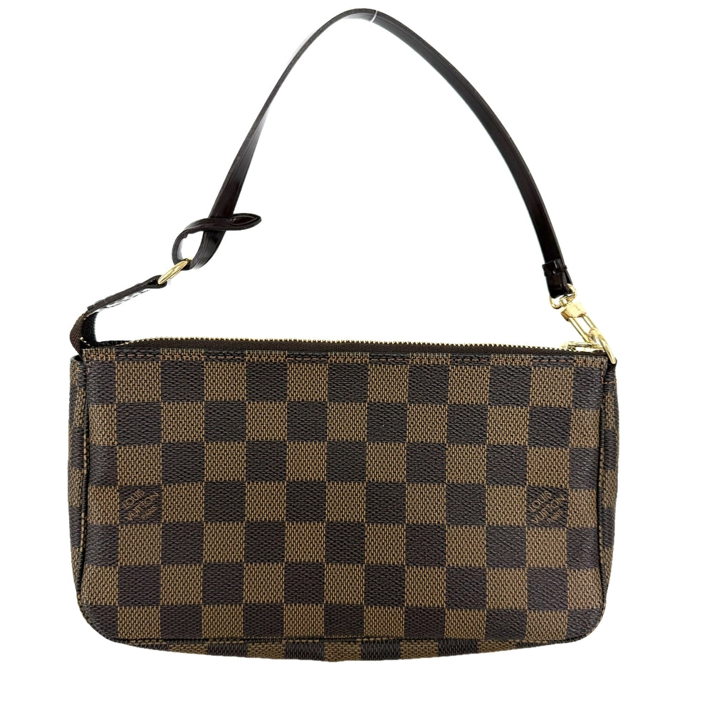 LOUIS VUITTON ルイヴィトン ハンドバッグ ポシェット アクセソワール アクセサリーポーチ N51985 ダミエキャンバス ブラウン 茶 ゴールド金具 レディース【中古品】