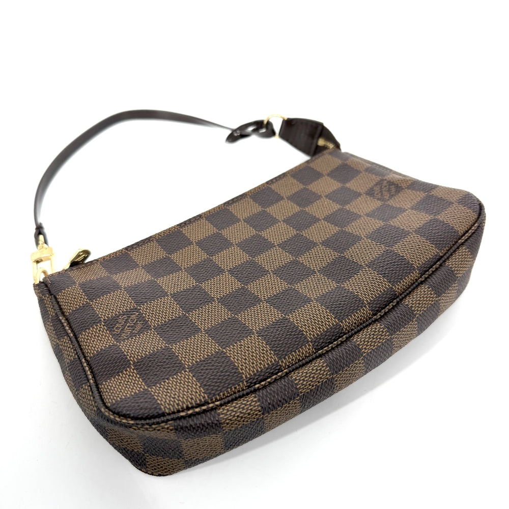 LOUIS VUITTON ルイヴィトン ハンドバッグ ポシェット アクセソワール アクセサリーポーチ N51985 ダミエキャンバス ブラウン 茶 ゴールド金具 レディース【中古品】