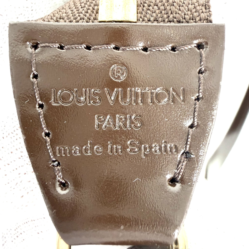 LOUIS VUITTON ルイヴィトン ハンドバッグ ポシェット アクセソワール アクセサリーポーチ N51985 ダミエキャンバス ブラウン 茶 ゴールド金具 レディース【中古品】