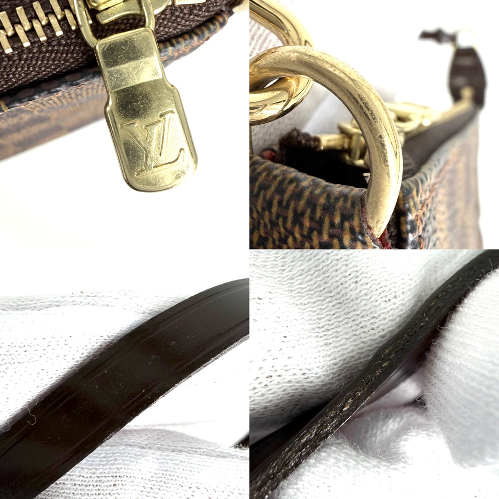 LOUIS VUITTON ルイヴィトン ハンドバッグ ポシェット アクセソワール アクセサリーポーチ N51985 ダミエキャンバス ブラウン 茶 ゴールド金具 レディース【中古品】