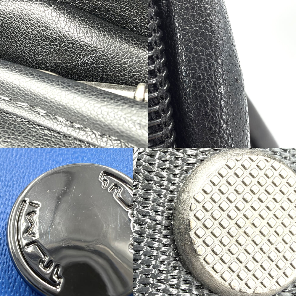 TUMI トゥミ リュック Alpha 3 バックパック レザー ブラック 黒 ブルー 青 シルバー金具 メンズ【中古品】