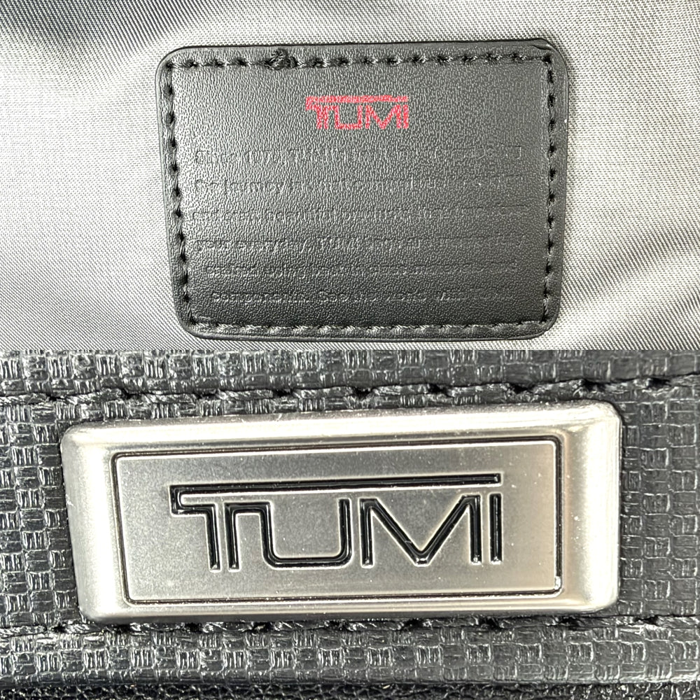 TUMI トゥミ リュック Alpha 3 バックパック レザー ブラック 黒 ブルー 青 シルバー金具 メンズ【中古品】