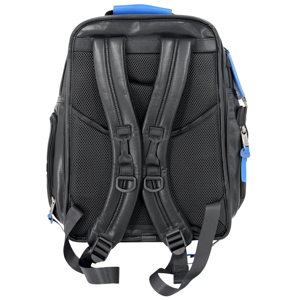TUMI トゥミ リュック Alpha 3 バックパック レザー ブラック 黒 ブルー 青 シルバー金具 メンズ【中古品】
