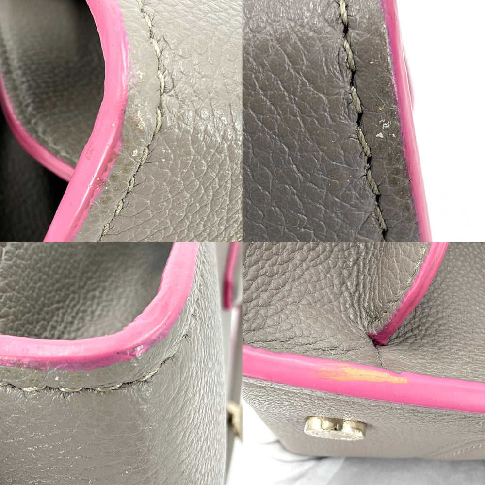 BVLGARI ブルガリ 2WAY アルバ ハンドバッグ ショルダーバッグ レザー グレージュ ピンク ゴールド金具 レディース【中古品】