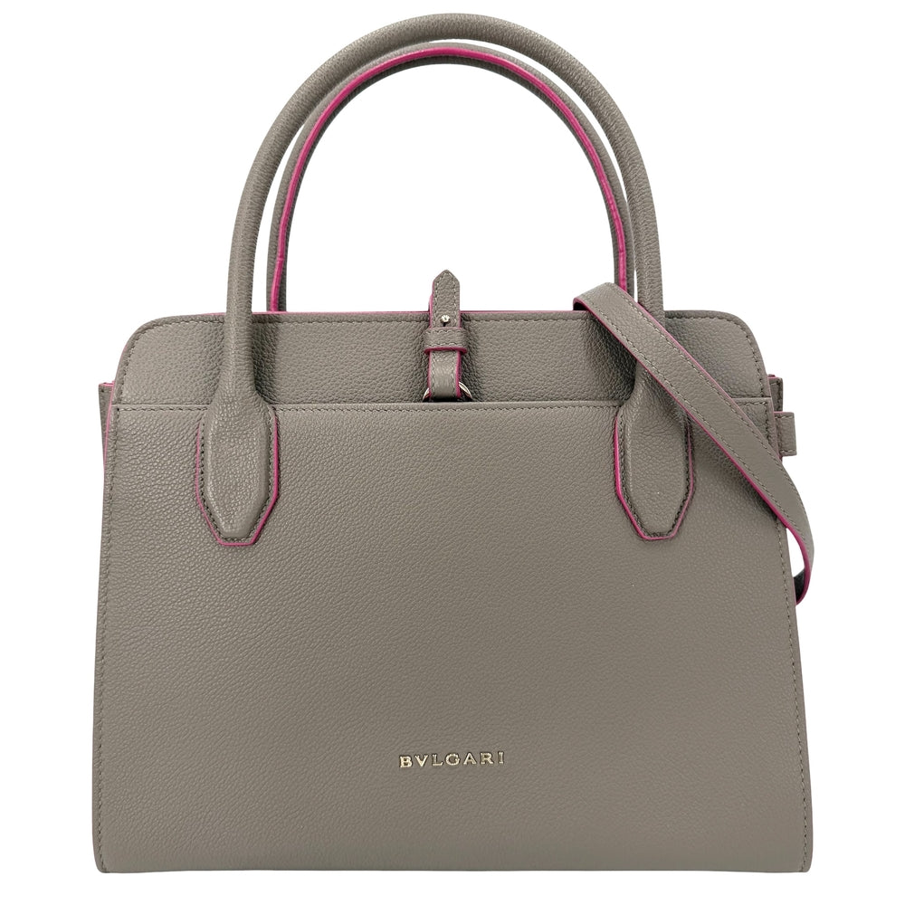 BVLGARI ブルガリ 2WAY アルバ ハンドバッグ ショルダーバッグ レザー グレージュ ピンク ゴールド金具 レディース【中古品】