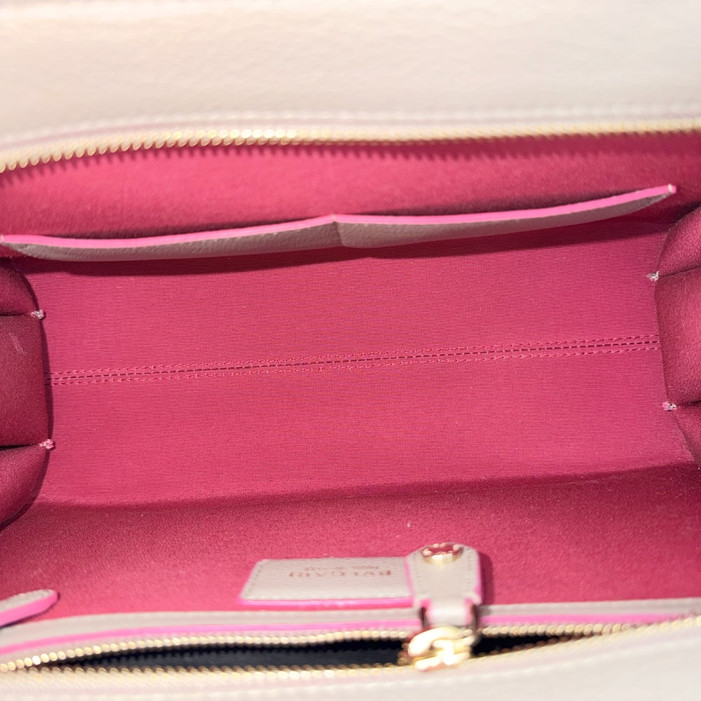 BVLGARI ブルガリ 2WAY アルバ ハンドバッグ ショルダーバッグ レザー グレージュ ピンク ゴールド金具 レディース【中古品】