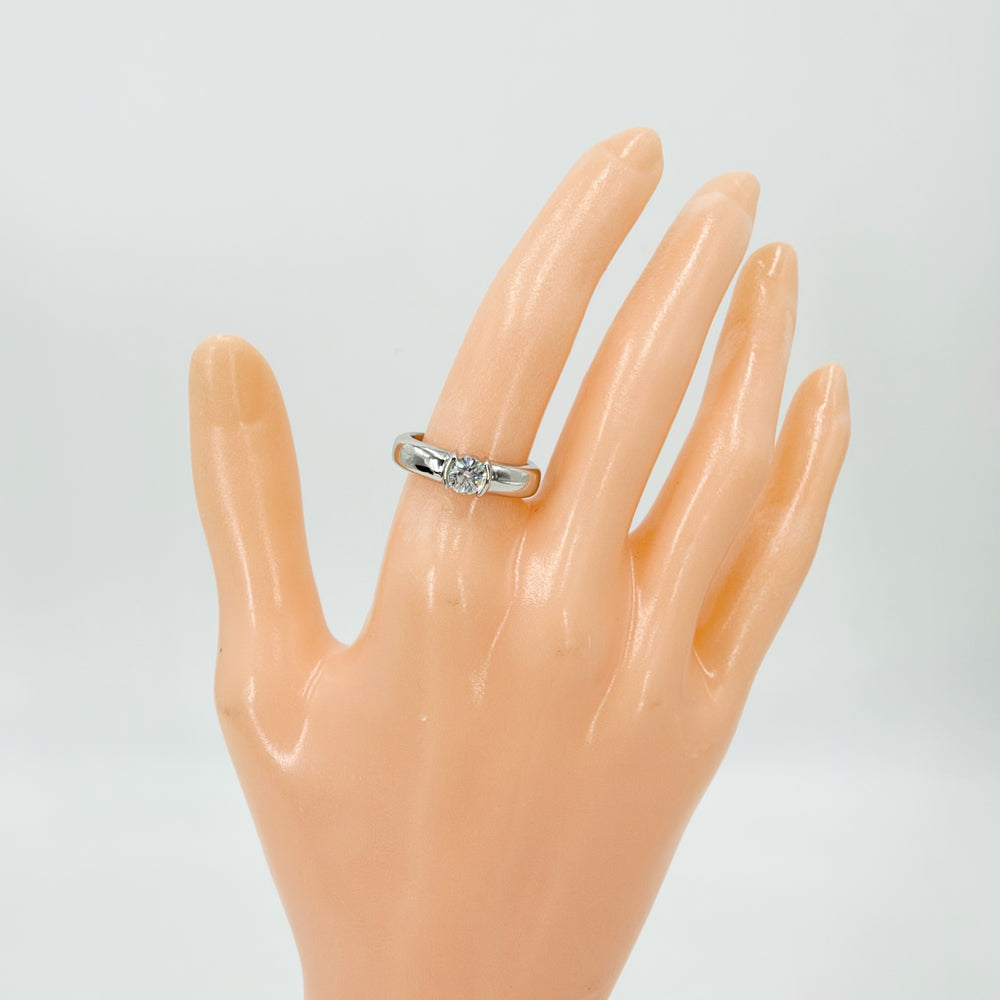 TIFFANY&Co. ティファニー 指輪 ソリティア ドッツ アクセサリー ジュエリー Pt950プラチナ ダイヤモンド0.40ct 約11号 レディース 約9.7g【中古品】