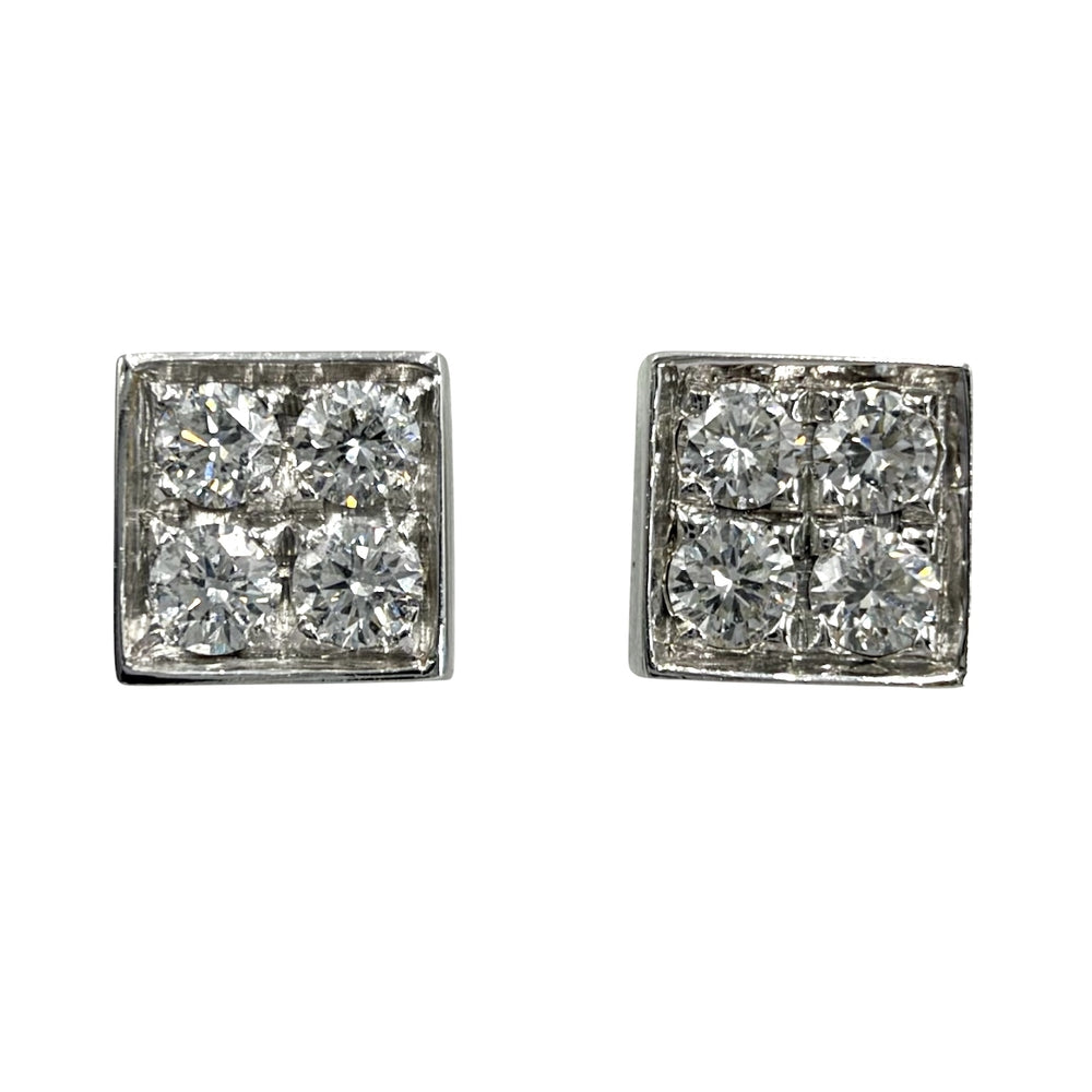 BVLGARI ブルガリ ピアス ルチア ダイヤモンド アクセサリー 18金WG 750 スクエア K18ホワイトゴールド ダイヤモンド レディース 約4.5g【中古品】