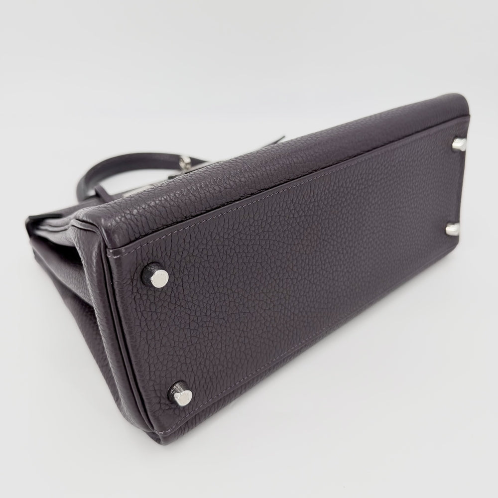 HERMES エルメス 2WAY ケリー28 トリヨンクレマンス ショルダーバッグ ハンドバッグ D刻印 トリヨンクレマンス パープル 紫
 シルバー金具 レディース 2019年【中古品】