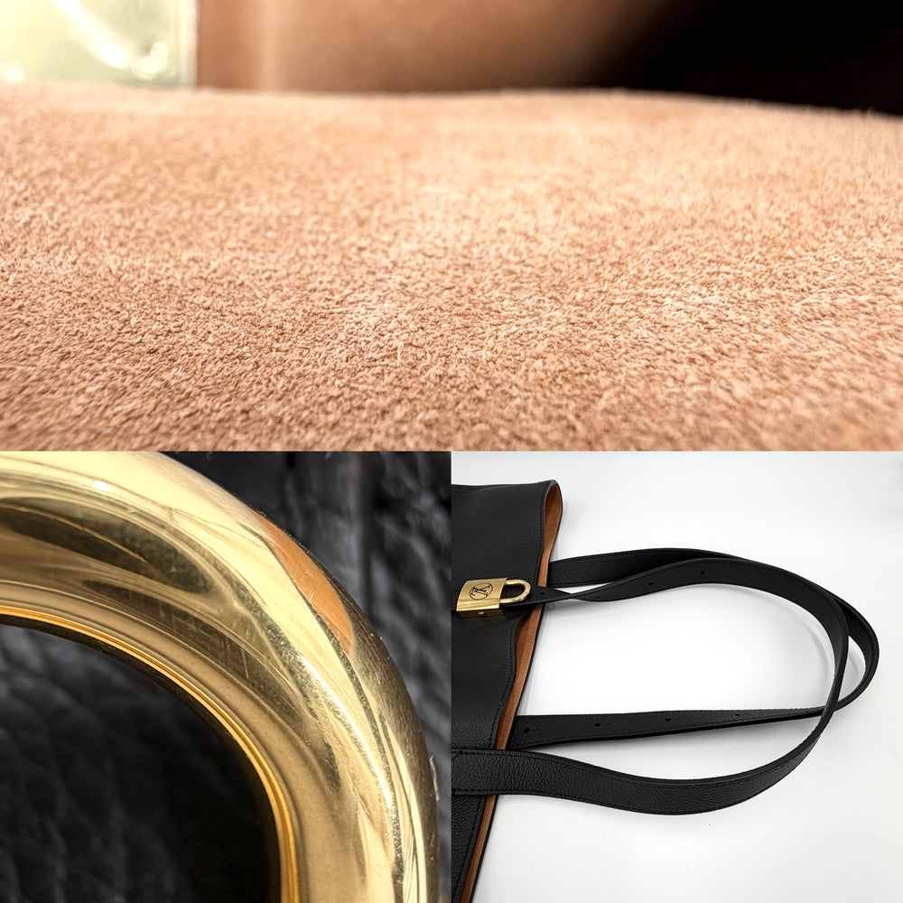 LOUIS VUITTON ルイヴィトン トートバッグ ロウキー・カバMM ハンドバッグ M25341 レザー ブラック 黒 ゴールド金具 メンズ【中古品】