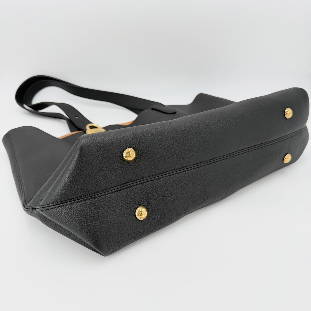 LOUIS VUITTON ルイヴィトン トートバッグ ロウキー・カバMM ハンドバッグ M25341 レザー ブラック 黒 ゴールド金具 メンズ【中古品】
