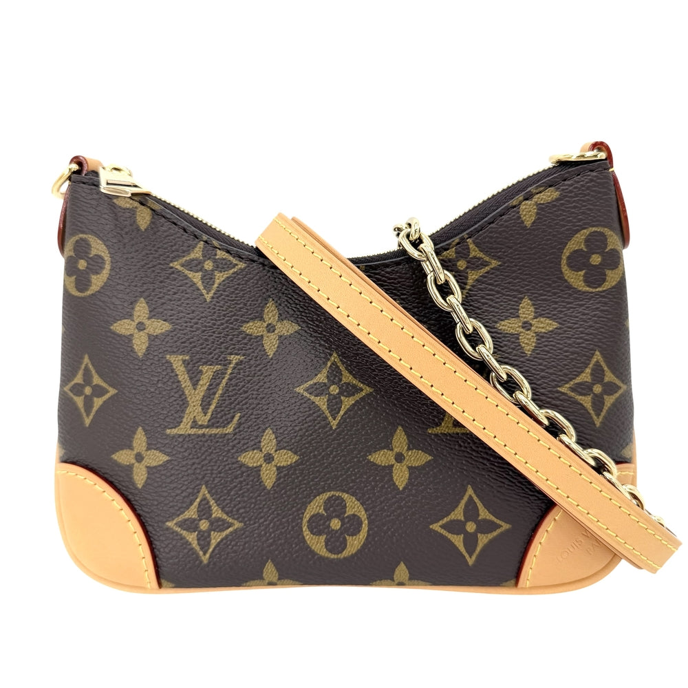 LOUIS VUITTON ルイヴィトン 2WAY ナノ･ブーローニュ ハンドバッグ ショルダーバッグ M25519 モノグラムキャンバス ブラウン 茶 ゴールド金具 レディース【中古品】
