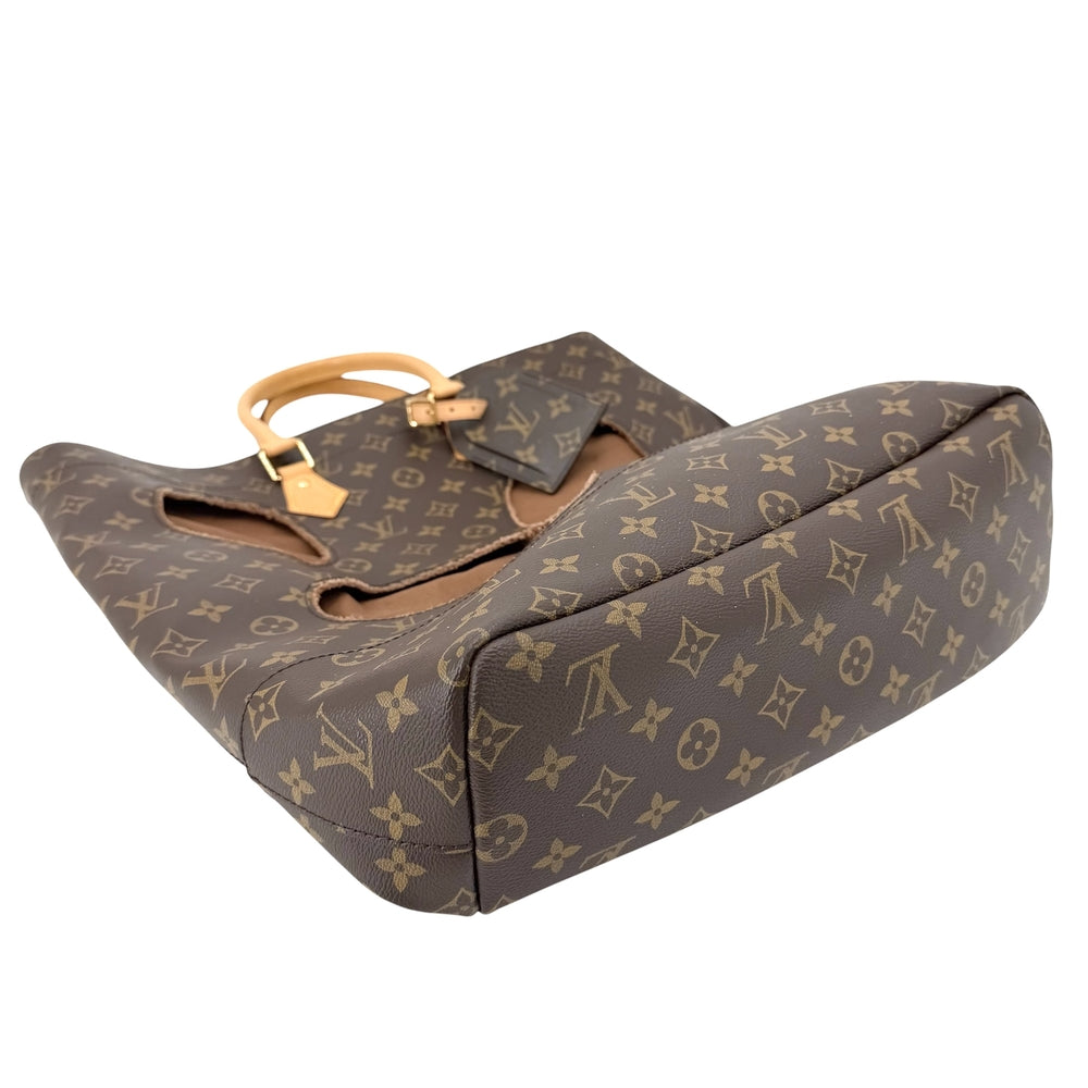 LOUIS VUITTON ルイヴィトン トートバッグ ウィズホールズ モノグラム 川久保玲コラボ M40279 モノグラムキャンバス ブラウン 茶 ゴールド金具 レディース【中古品】