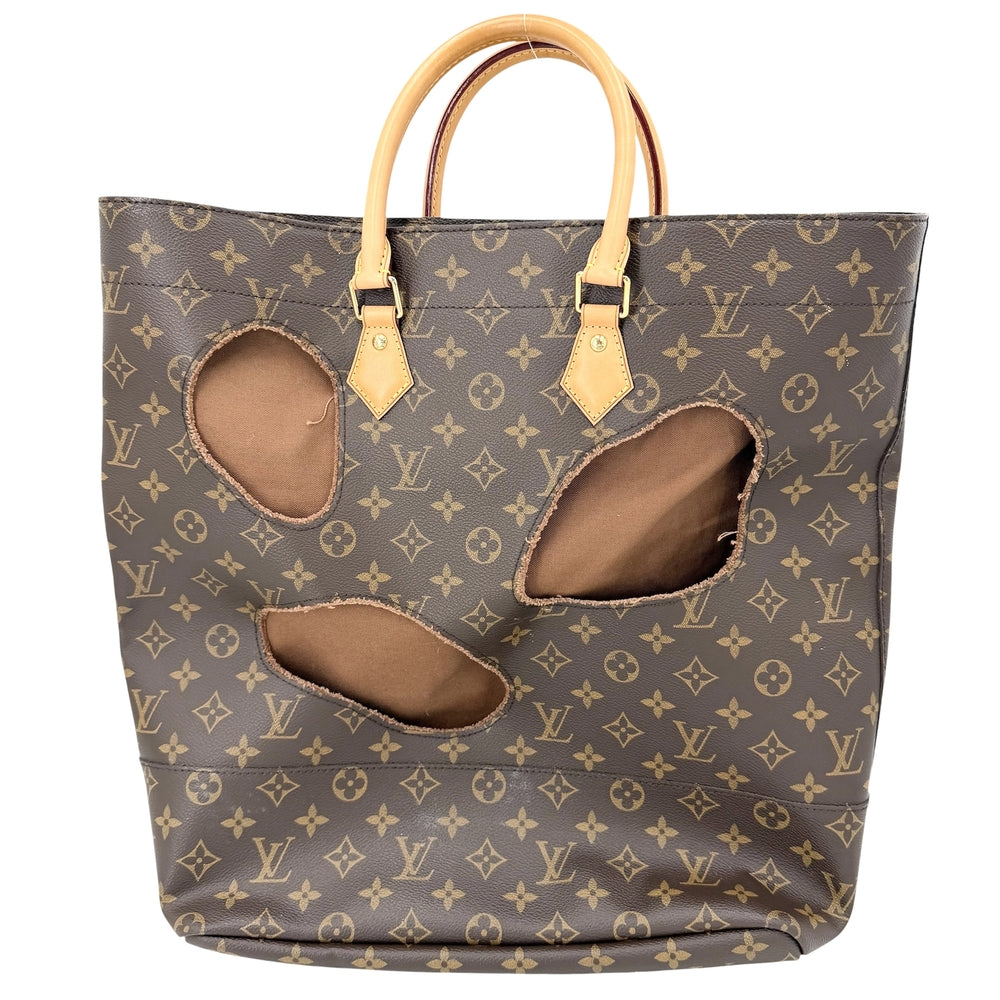 LOUIS VUITTON ルイヴィトン トートバッグ ウィズホールズ モノグラム 川久保玲コラボ M40279 モノグラムキャンバス ブラウン 茶 ゴールド金具 レディース【中古品】