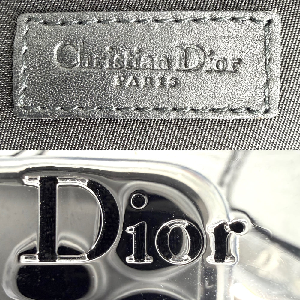 Christian Dior クリスチャンディオール ハンドバッグ ストリートシック トロッター バニティバッグ ポーチ キャンバス レザー ブラック 黒 シルバー金具 レディース【中古品】