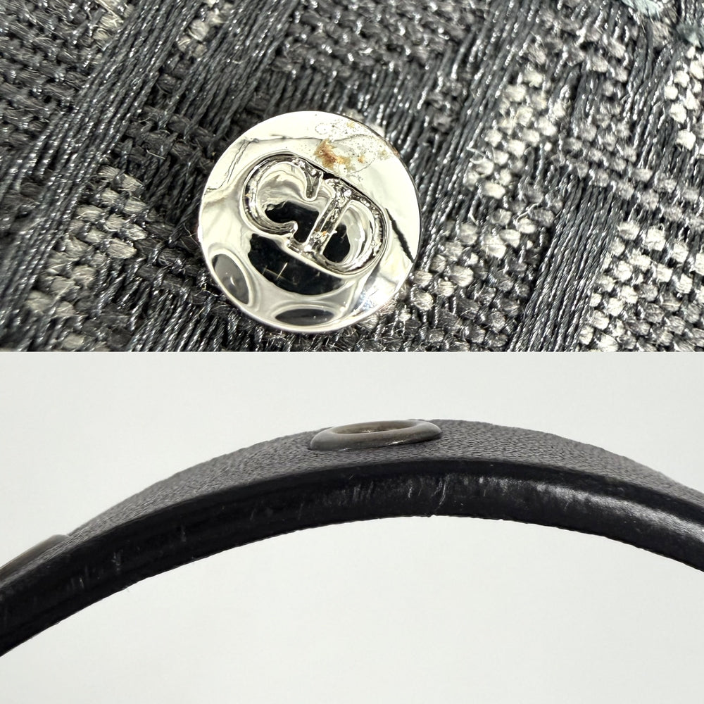 Christian Dior クリスチャンディオール ハンドバッグ ストリートシック トロッター バニティバッグ ポーチ キャンバス レザー ブラック 黒 シルバー金具 レディース【中古品】