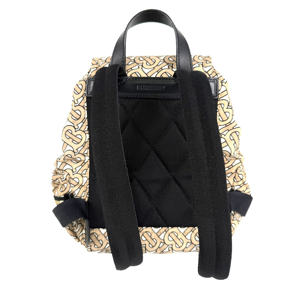 BURBERRY バーバリー リュック TBモノグラム バックパック ナイロン レザー ベージュ ホワイト 白 ゴールド金具 レディース【中古品】