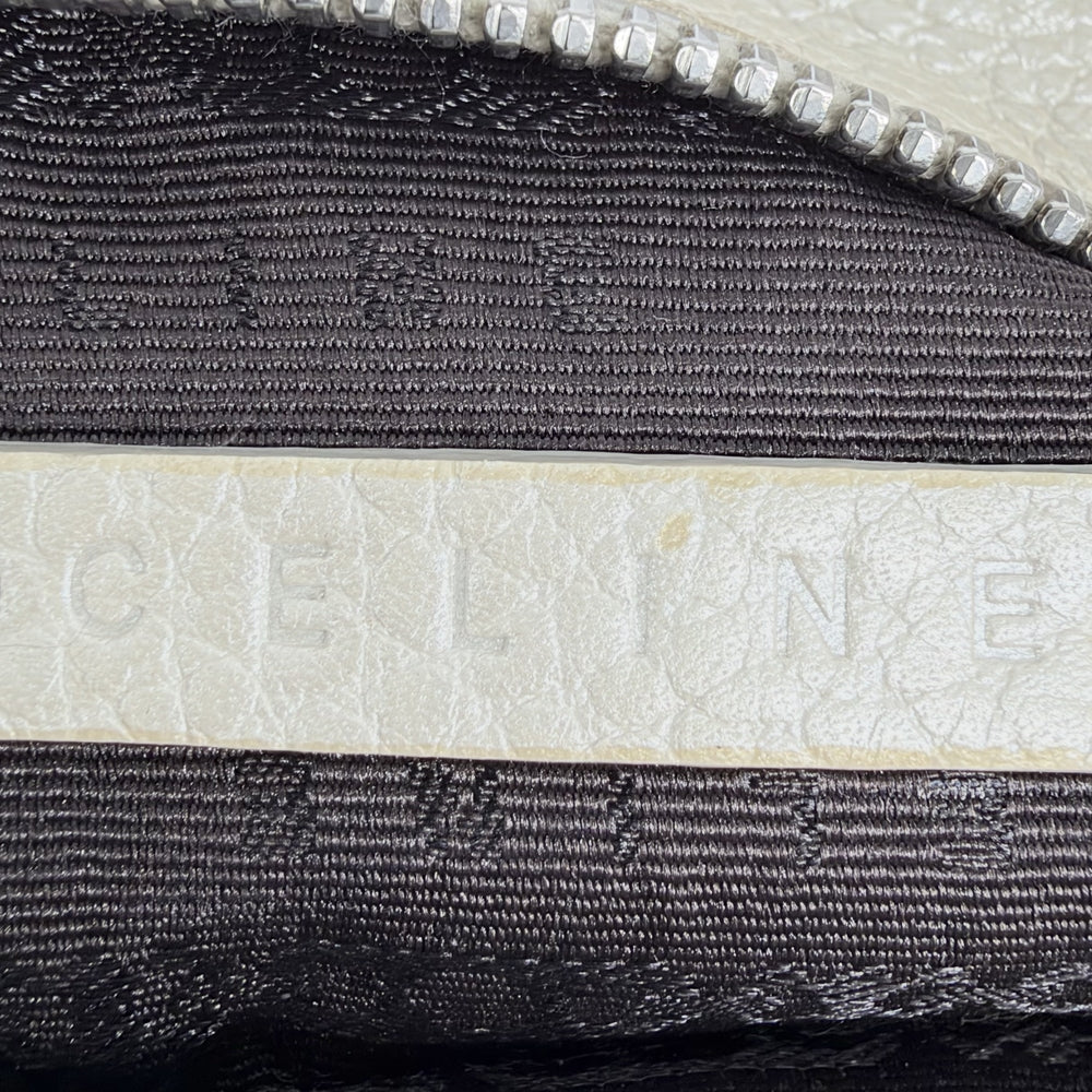 CELINE セリーヌ ハンドバッグ ビタースウィート トートバッグ メタリック レザー オフホワイト シルバー金具 レディース【中古品】