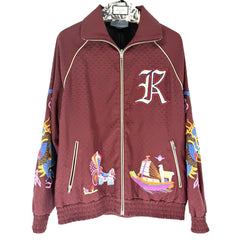 GUCCI グッチ スタジャン ドラゴン アパレル 服 S ワインレッド マルチカラー シルバー金具 ポリエステル コットン メンズ【中古品】