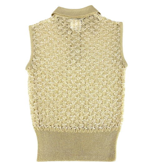 CHANEL シャネル トップス ヴィンテージ ノースリーブ アパレル 服 ココマーク 40 ゴールド アセテート レーヨン ナイロン ポリエステル レディース 1997年【中古品】