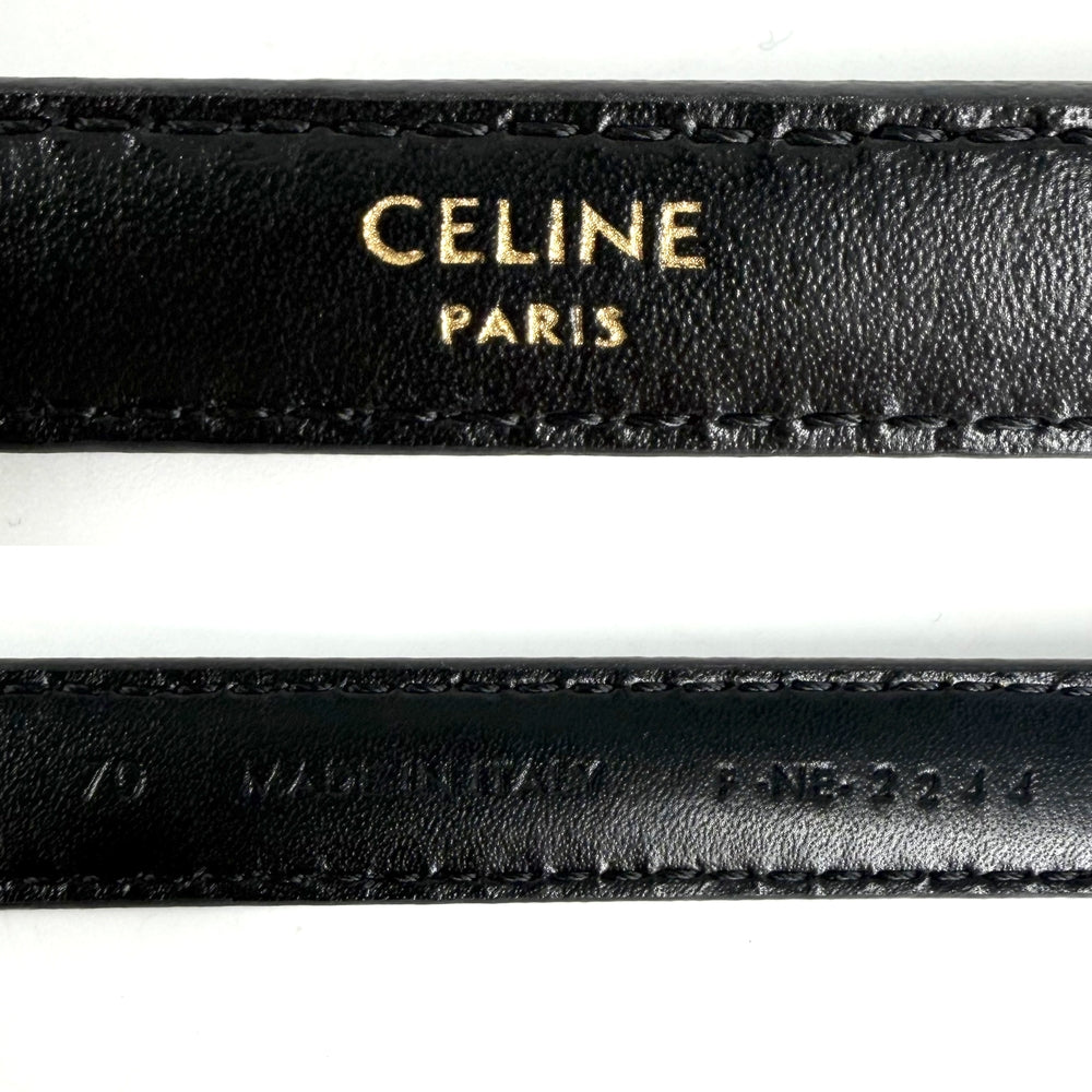 CELINE セリーヌ ベルト スモール トリオンフ ファッションアイテム レザー ブラック 黒 ゴールド金具 レディース【中古品】