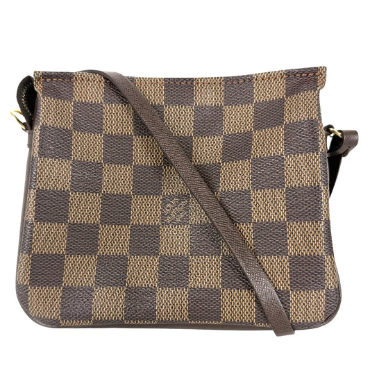 LOUIS VUITTON ルイヴィトン ハンドバッグ ダミエ・エベヌ トゥルース・メイクアップ アクセサリーポーチ N51982 ダミエキャンバス ブラウン 茶 ゴールド金具 レディース【中古品】