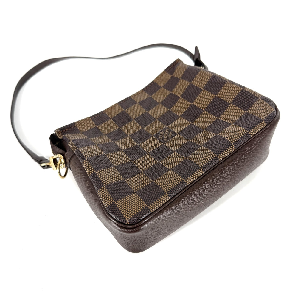 LOUIS VUITTON ルイヴィトン ハンドバッグ ダミエ・エベヌ トゥルース・メイクアップ アクセサリーポーチ N51982 ダミエキャンバス ブラウン 茶 ゴールド金具 レディース【中古品】