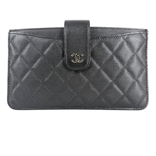 CHANEL シャネル 長財布 ココマーク ロングウォレット キャビアスキン ブラック 黒 ゴールド金具 レディース【中古品】