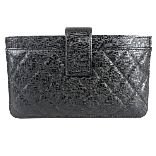 CHANEL シャネル 長財布 ココマーク ロングウォレット キャビアスキン ブラック 黒 ゴールド金具 レディース【中古品】