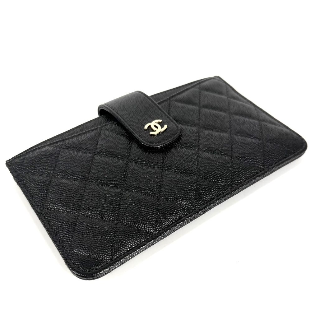 CHANEL シャネル 長財布 ココマーク ロングウォレット キャビアスキン ブラック 黒 ゴールド金具 レディース【中古品】