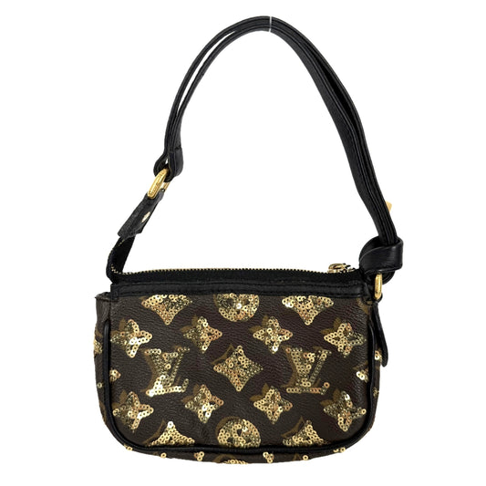 LOUIS VUITTON ルイヴィトン ハンドバッグ モノグラムエクリプス スパンコール ミニポシェットアクセソワール ミニバッグ M60125 PVC レザー スパンコール ブラウン 茶 ブラック 黒 ゴールド金具 レディース【中古品】