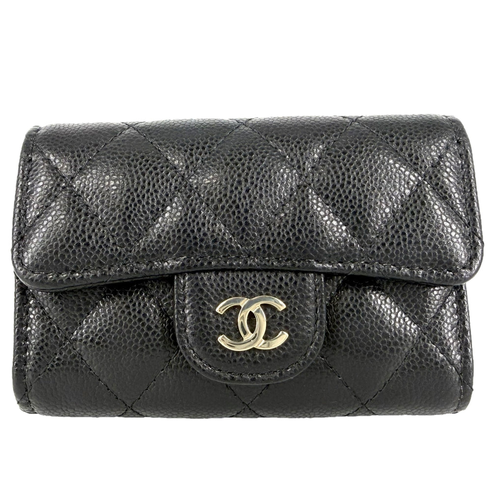 CHANEL シャネル キーケース ココマーク マトラッセ レザー ブラック 黒 ブラウン 茶 ゴールド金具 レディース【中古品】