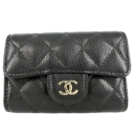 CHANEL シャネル キーケース ココマーク マトラッセ レザー ブラック 黒 ブラウン 茶 ゴールド金具 レディース【中古品】