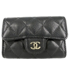 CHANEL シャネル キーケース ココマーク マトラッセ レザー ブラック 黒 ブラウン 茶 ゴールド金具 レディース【中古品】