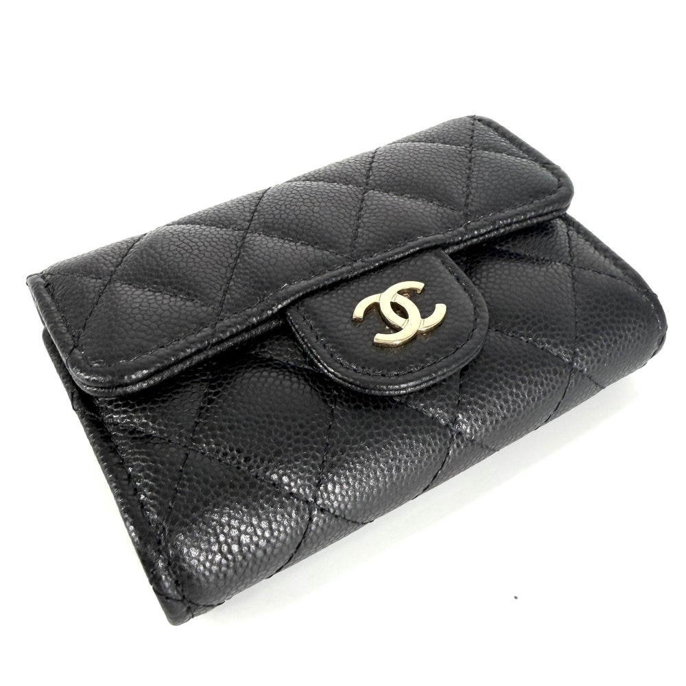 CHANEL シャネル キーケース ココマーク マトラッセ レザー ブラック 黒 ブラウン 茶 ゴールド金具 レディース【中古品】