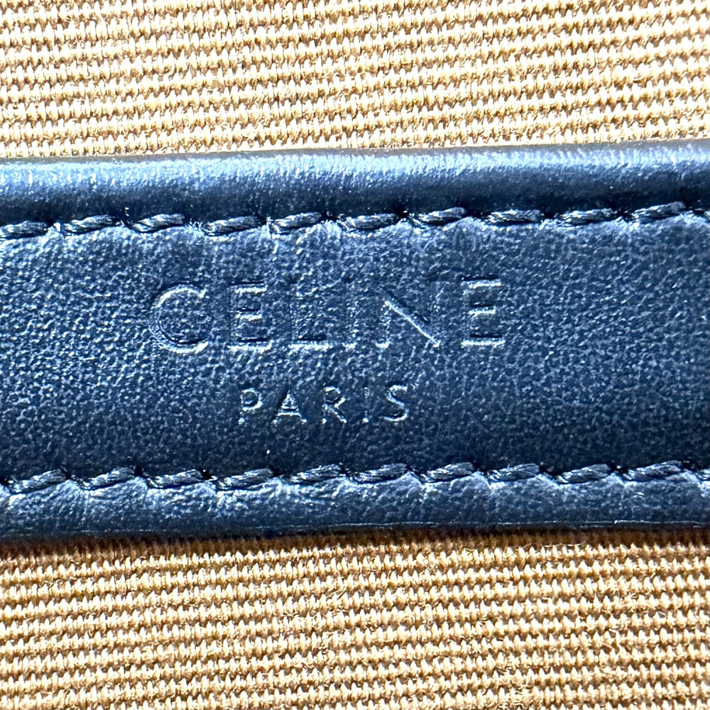 CELINE セリーヌ ショルダーバッグ ミディアムメッセンジャーバッグ ロゴ ロゴプリント PVC レザー ブラック 黒 ブラウン 茶 ゴールド金具 レディース【中古品】