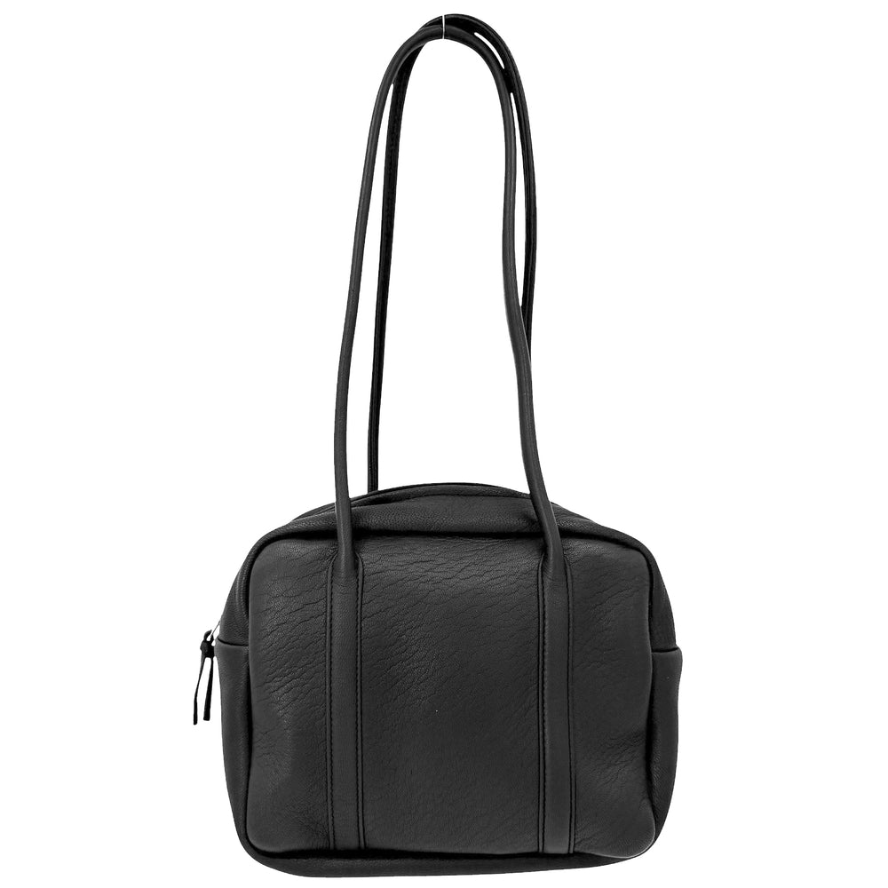 ハンドバッグ アエタ スクエア ボストン ロング ハンドル ミニバッグ Aeta レザー ブラック 黒 シルバー金具 レディース【中古品】