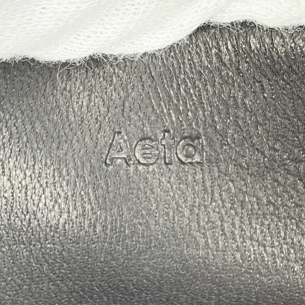 ハンドバッグ アエタ スクエア ボストン ロング ハンドル ミニバッグ Aeta レザー ブラック 黒 シルバー金具 レディース【中古品】