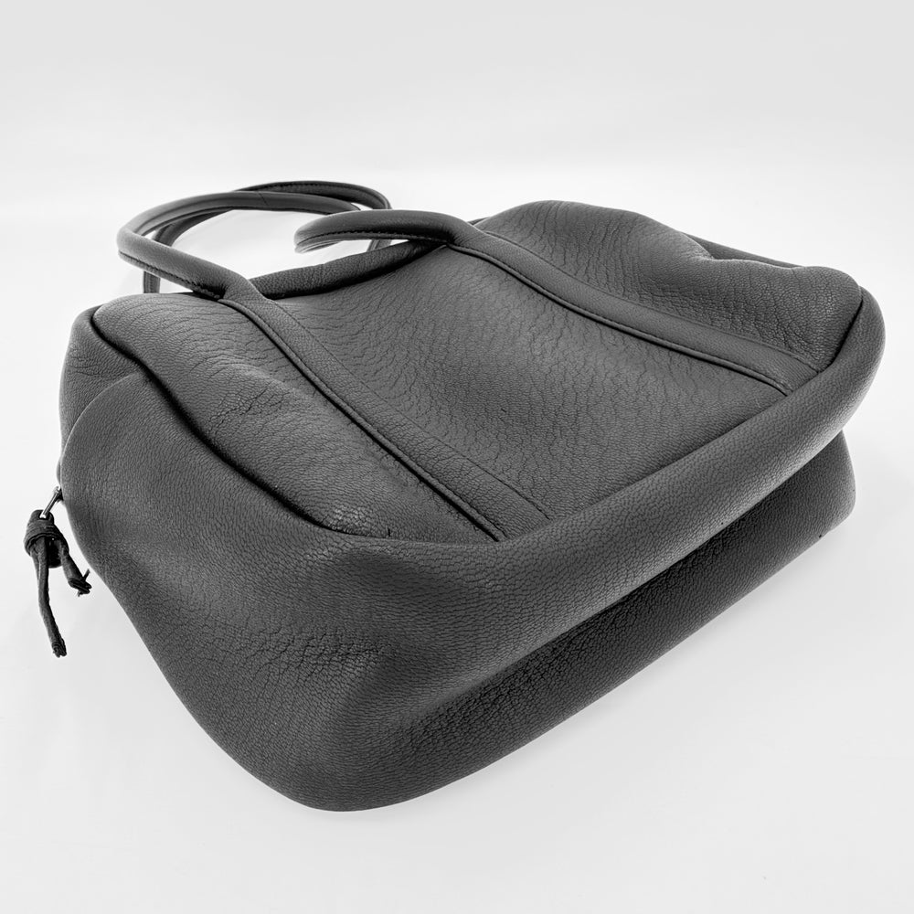 ハンドバッグ アエタ スクエア ボストン ロング ハンドル ミニバッグ Aeta レザー ブラック 黒 シルバー金具 レディース【中古品】
