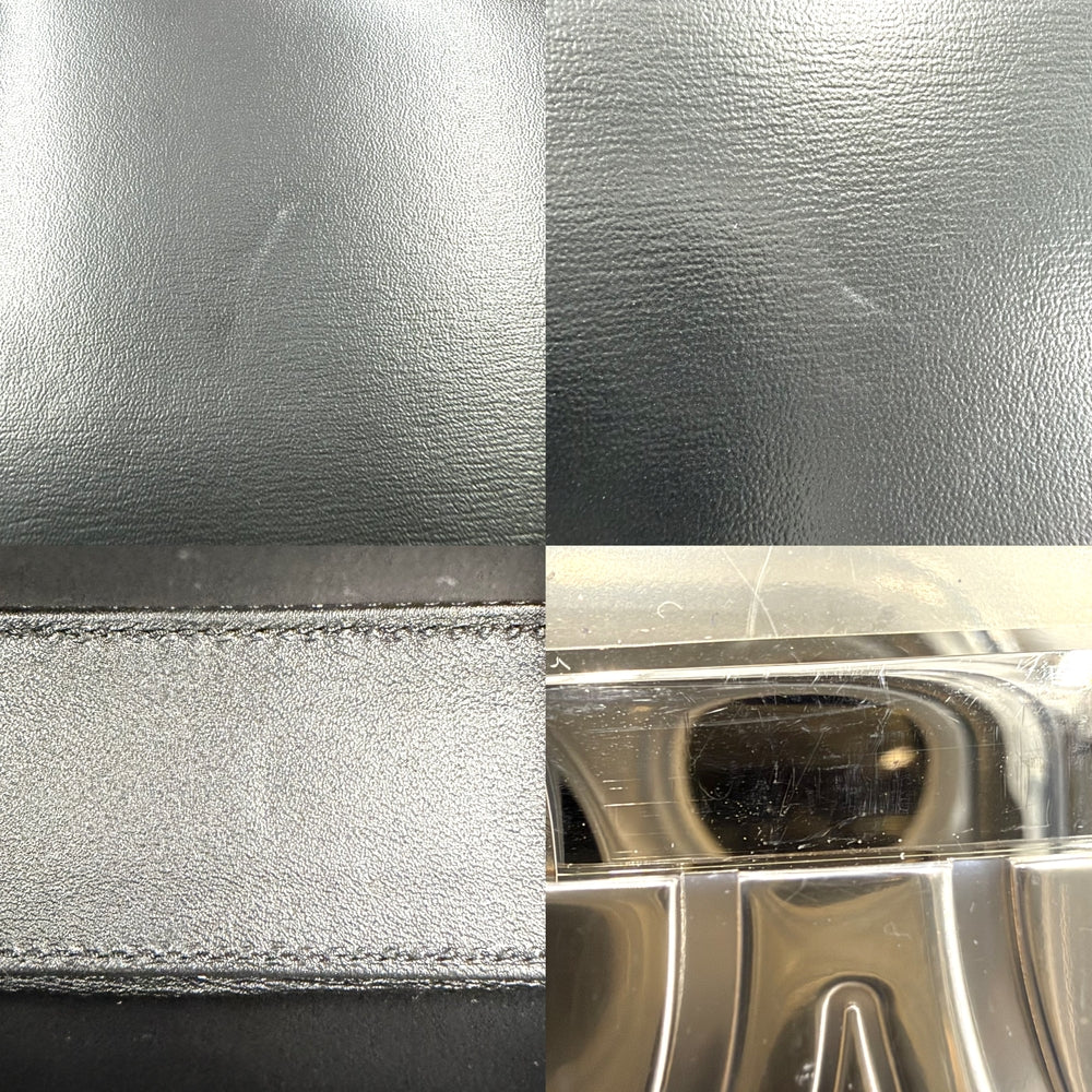 CELINE セリーヌ ショルダーバッグ クロード トリオンフ レザー ブラック 黒 ゴールド金具 レディース【中古品】