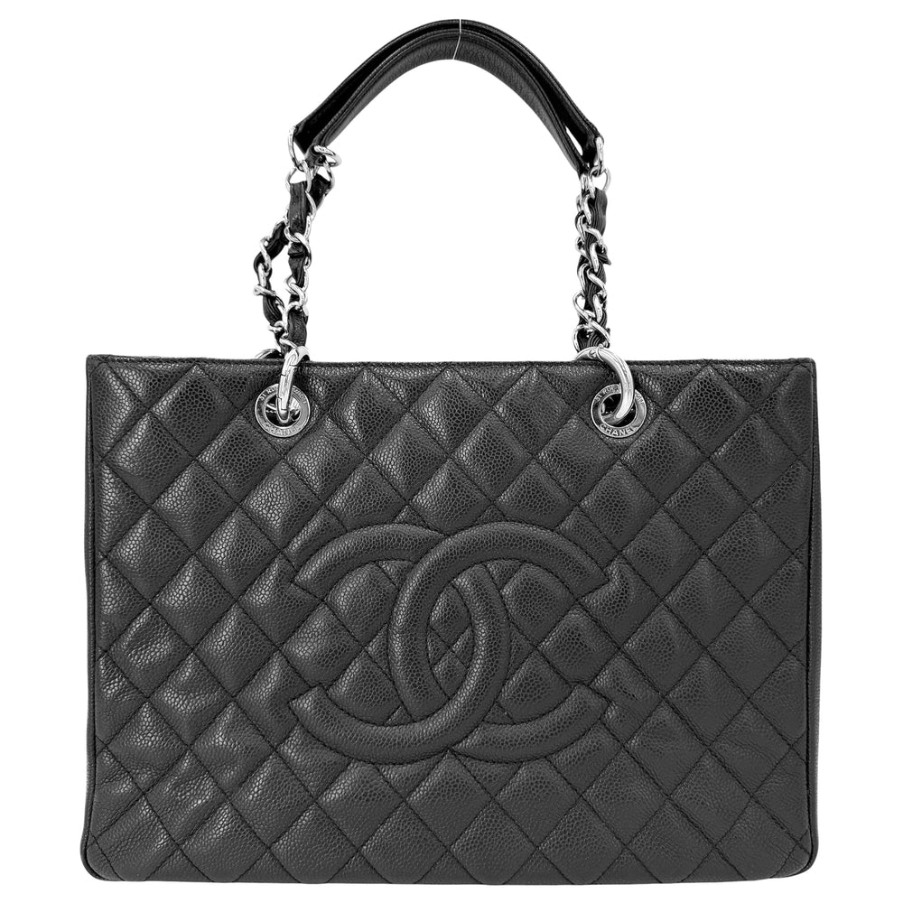 CHANEL シャネル ハンドバッグ GST マトラッセ チェーントートバッグ ココマーク A50995 キャビアスキン ブラック 黒 シルバー金具 レディース【中古品】