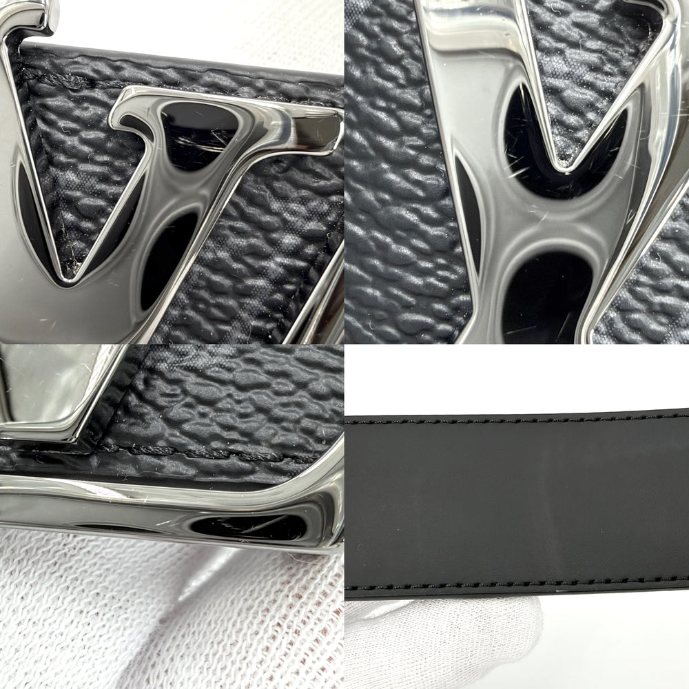 LOUIS VUITTON ルイヴィトン ベルト モノグラムエクリプス ベルト･LV イニシャル 40MM ファッションアイテム リバーシブル 85/34 M9043 カーフ ブラック 黒 シルバー金具 メンズ【中古品】