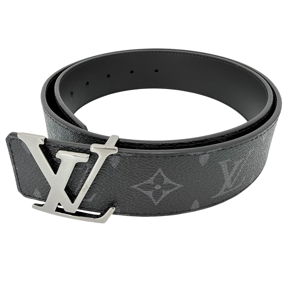 LOUIS VUITTON ルイヴィトン ベルト モノグラムエクリプス ベルト･LV イニシャル 40MM ファッションアイテム リバーシブル 85/34 M9043 カーフ ブラック 黒 シルバー金具 メンズ【中古品】