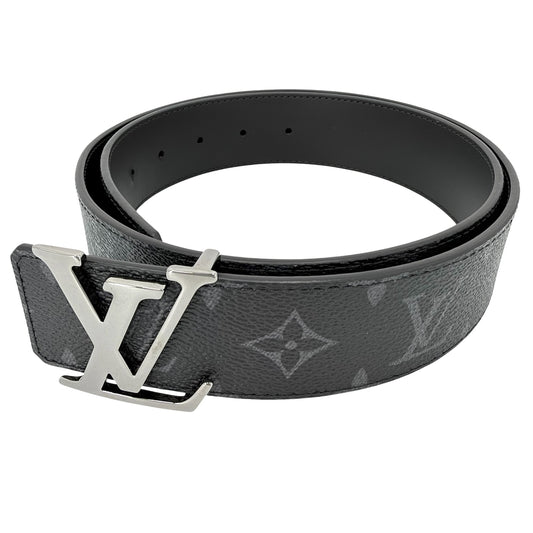 LOUIS VUITTON ルイヴィトン ベルト モノグラムエクリプス ベルト･LV イニシャル 40MM ファッションアイテム リバーシブル 85/34 M9043 カーフ ブラック 黒 シルバー金具 メンズ【中古品】