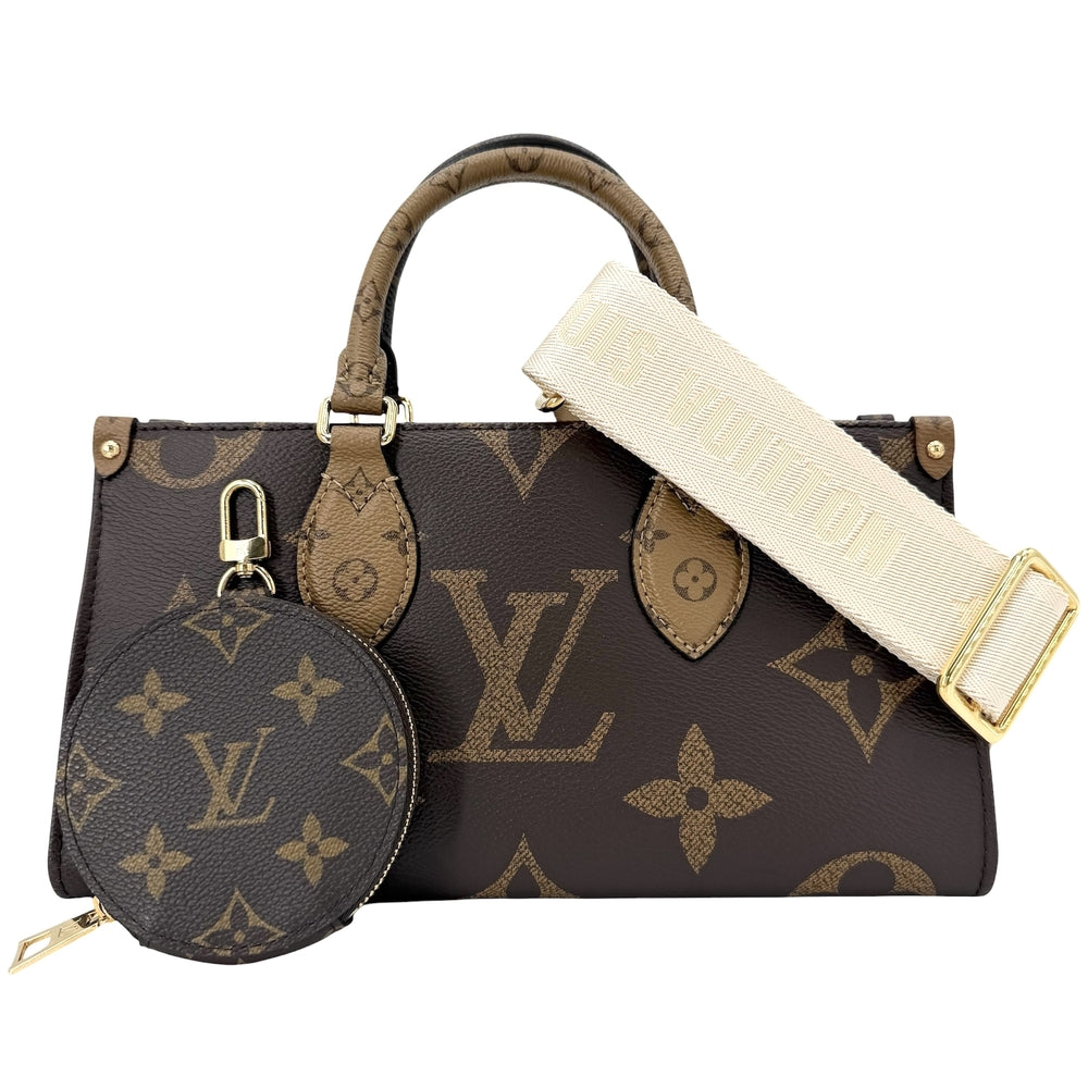 LOUIS VUITTON ルイヴィトン 2WAY オンザゴーEW ハンドバッグ ショルダーバッグ かばん 鞄 M46653 PVCコーティングキャンバス モノグラムジャイアント モノグラム・リバース ブラウン 茶 ゴールド金具 レディース【中古品】